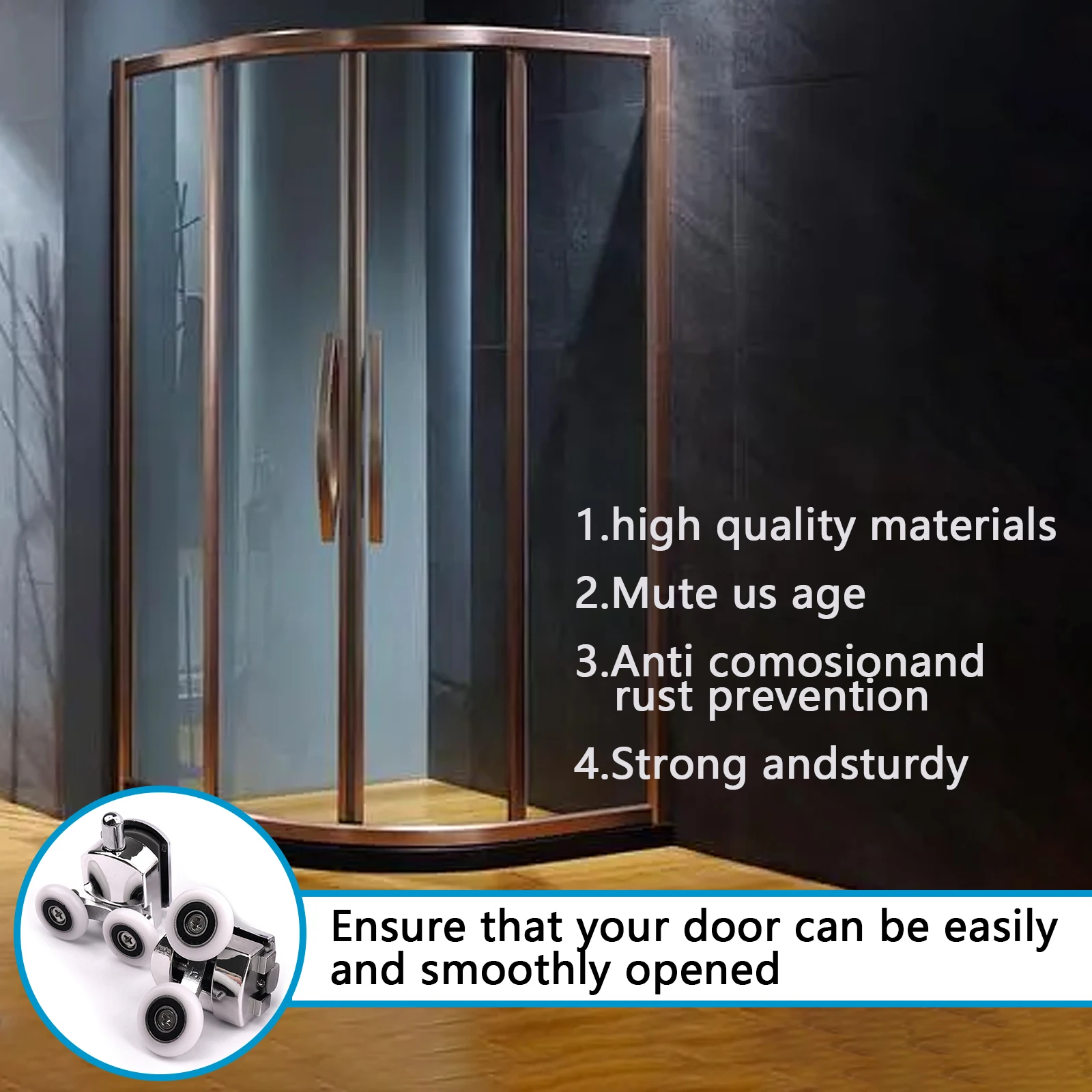 23mm/25mm Shower Door Rollers Zinc Alloy Double-Wheel Sliding Shower Door Roller Bearing Wheel Runners Replacement