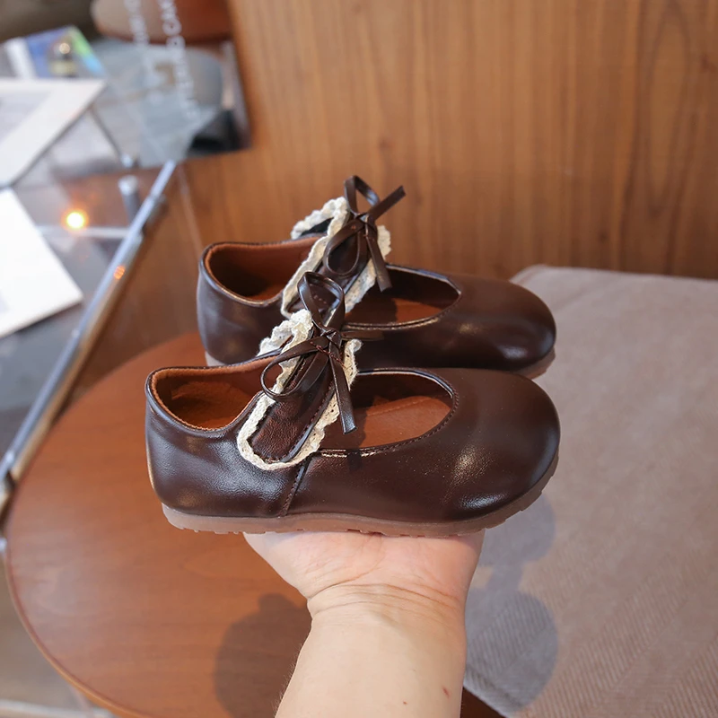 Leather Kids Ballet Flats Shoes for Girls