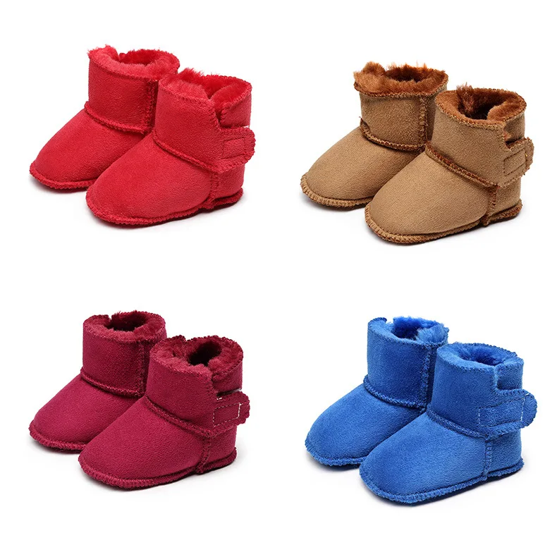 Baby Ankle-covered Boots Cute Bowknot Warm Lining Winter Infant First Walking Shoes for Baby Girls Soft Cotton Sole Baby Likes 3