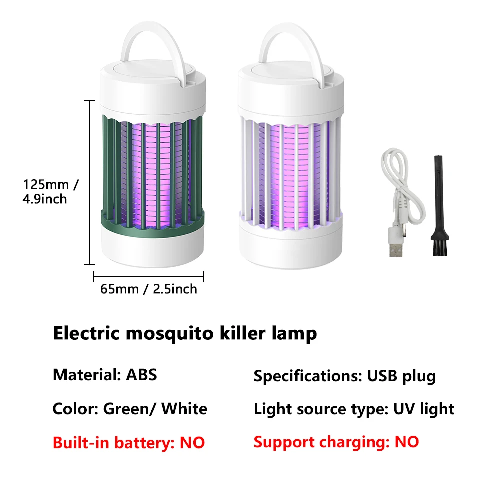 Mosquito Killer Lamp Electric Shock UV Light USB Anti Mosquito Trap Bedroom Outdoor Camping Kills Moths Wasps Gnats