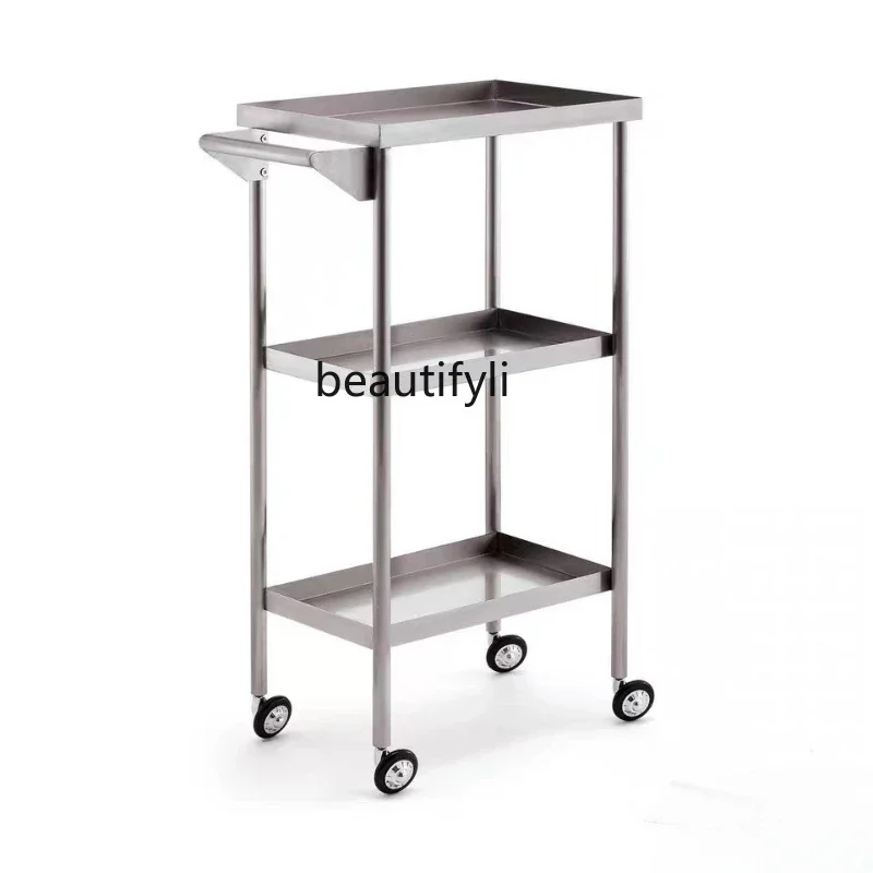 

Stainless Steel Hair Cart for Hair Salon Barber Shop Hot Dyeing Tool Car Hair Salon Cabinet