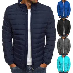 Stylish  Parka Jacket Autumn Winter Thicken Warm Men Coat Zipper Closure Skin-friendly Puffer Jacket for Party