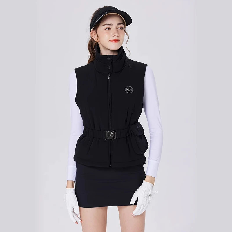 New BG ladies golf jacket autumn winter thicken stand collar warm vest women sports zipper coat fashion casual windbreaker