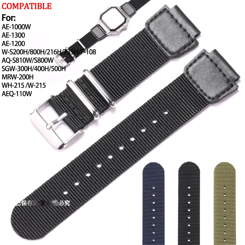 18mm Premium Nylon Leather Strap Suitable for Casio MRW-200H PRG