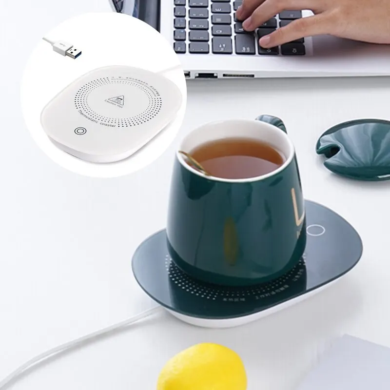 1 PCS Electric Heated Coffee Mug Heating Coaster for Home Office Milk