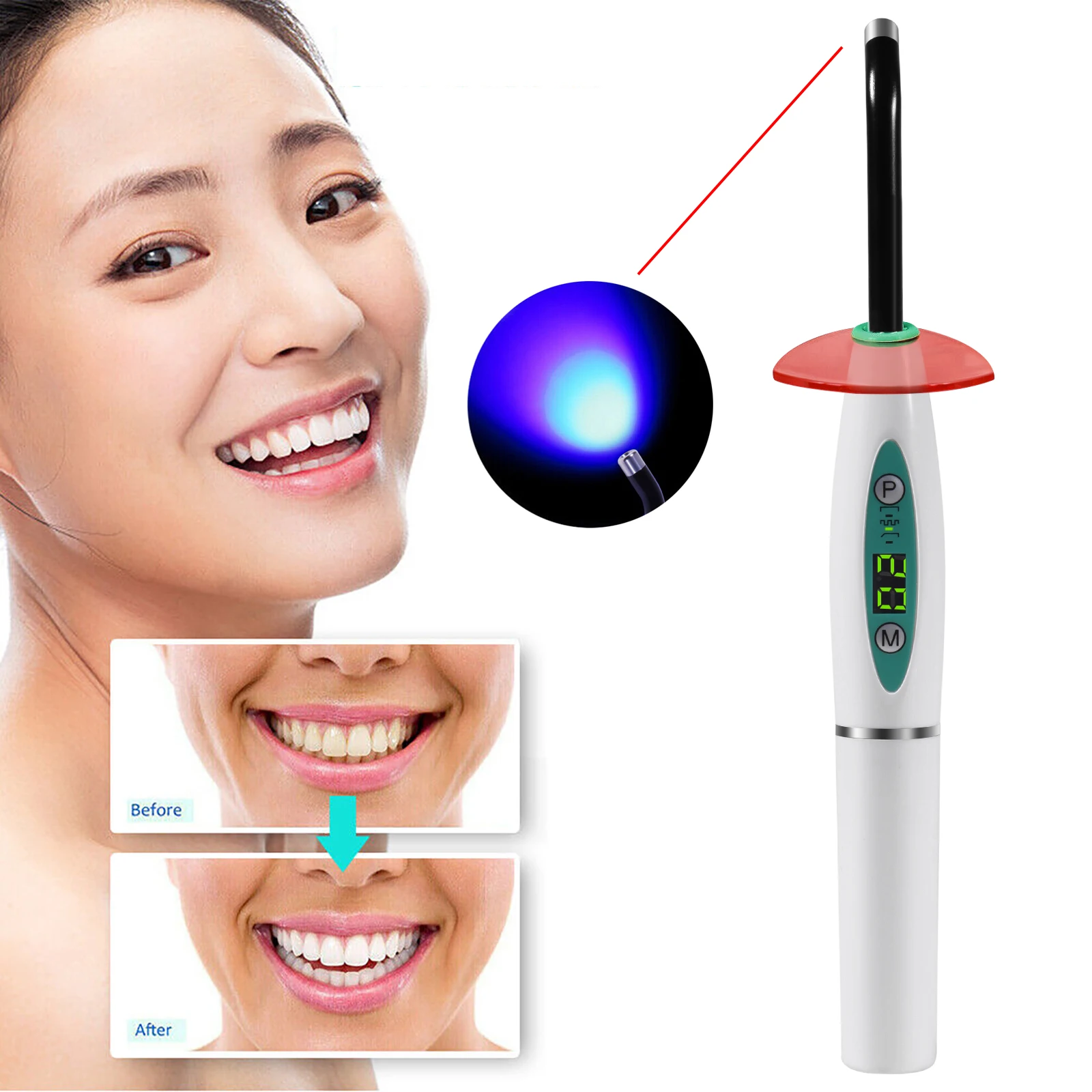 LA400DentalToolsWirelessCordlessLEDCuringLightCureLamp37V