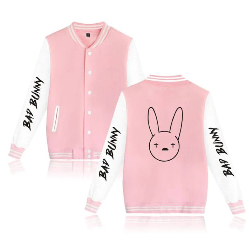 Uniforme de chaqueta de béisbol Bad Bunny para hombre, ropa calle, sudadera de gran tamaño de Hip Hop, Sudadera con capucha de Bad Bunny, ropa deportiva informal, 2022| | - AliExpress