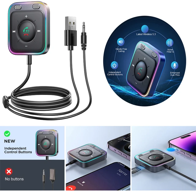 Universal Audio Wireless Bluetooth Receiver Car Music Receiver Adapter  3.5mm Aux Car Bluetooth Adapter Handfree Auto - AliExpress