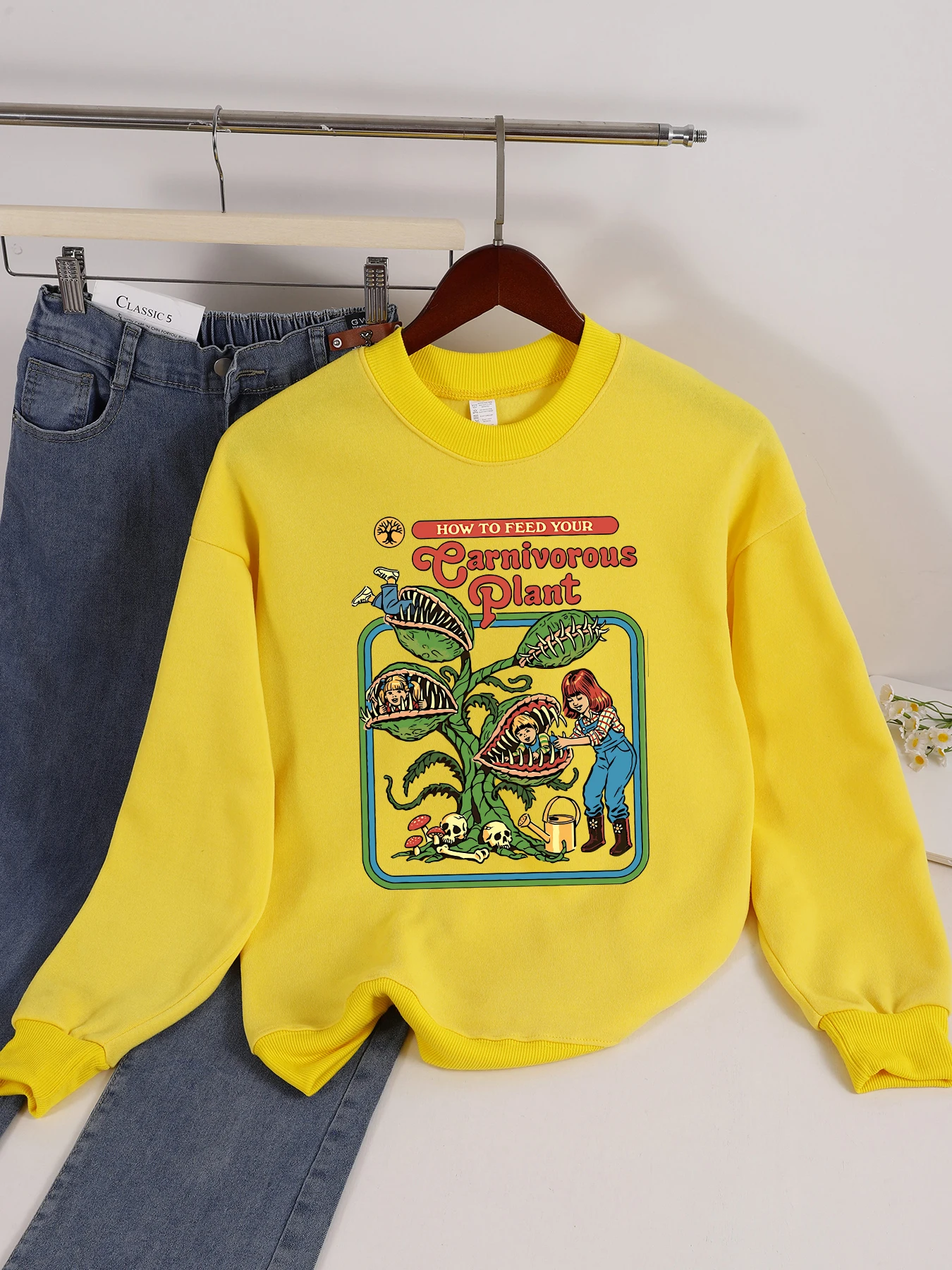 Earnivorous Anlage Design Frauen Sweatshirt Mode Warme Pullover Casual Lose Weiche Streetwear Herbst Fleece Weibliche Kleidung – Detail 14