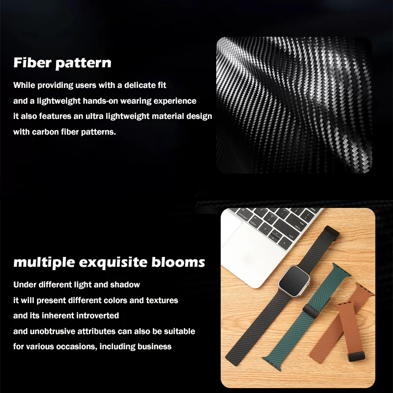 Carbon Fiber Pattern Watch Strap Bracelet