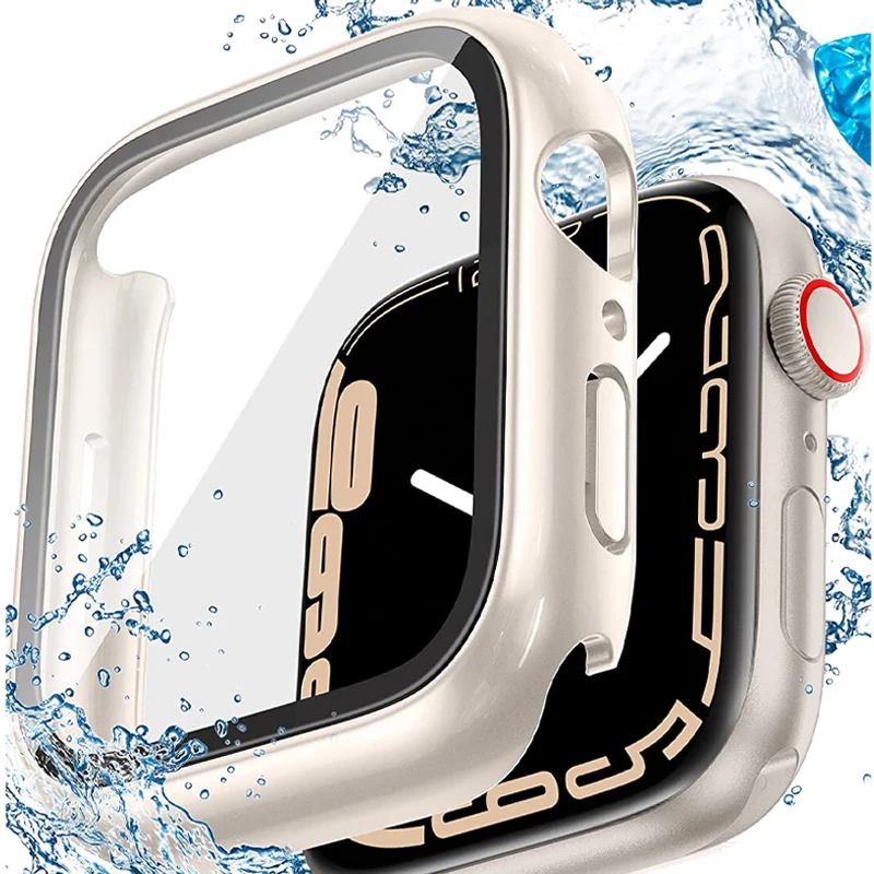 Vetro + Cover Per Apple Watch Case 8 7 6 Se 5 3 Iwatch Accessorie Screen Protector Apple Watch Serie 45Mm 41Mm 44Mm 40Mm 42Mm 38Mm