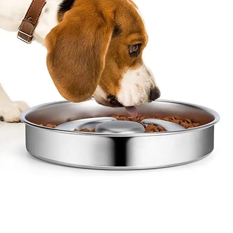 

Dog Slow Feeder Bowl Stainless Steel Bloat Stop Bowl Anti-Choking Dog Bowl Durable Dog Supplies Safe Slow Water Feeder For Slow