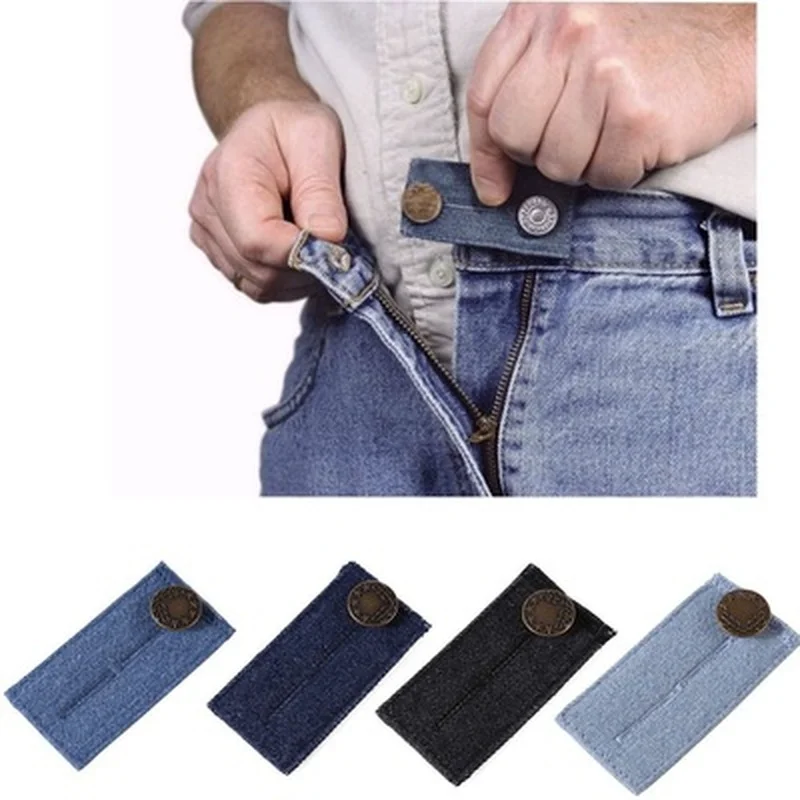 5pcc Elastic Pants Waist Extenders Adjustable Waistband Expanders Jeans  Pants Button Extender For Women & Men