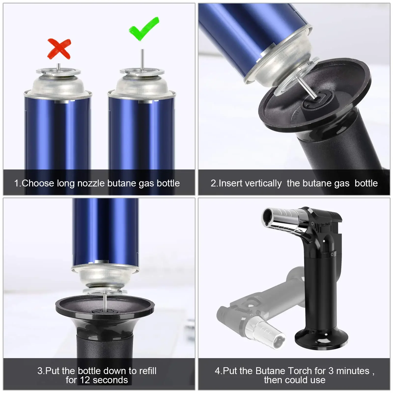 Portable Metal Flame BBQ Heating Ignition Grill Grill Kitchen Spray Gun Adjustable Cooking Butane Gas Spray Gun WindproofLighter 2