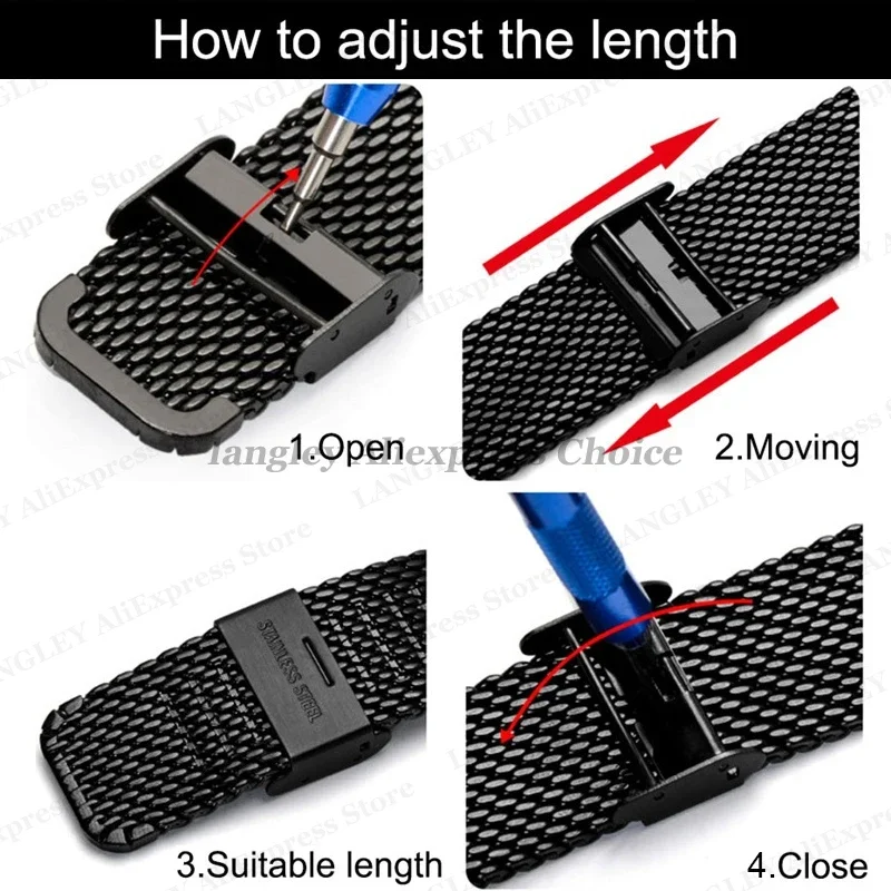 Sleek Milanese Mesh Stainless Steel Watch Band Bracelet - Multiple Sizes Available