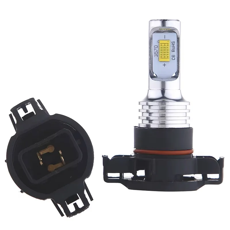 2개 H16EU PXS24W 9006/HB4 LED 안개등 전구 6500K 화이트 3000K P13W CSP 자동차 헤드라이트 안개등 12V 24V 주간 주행등