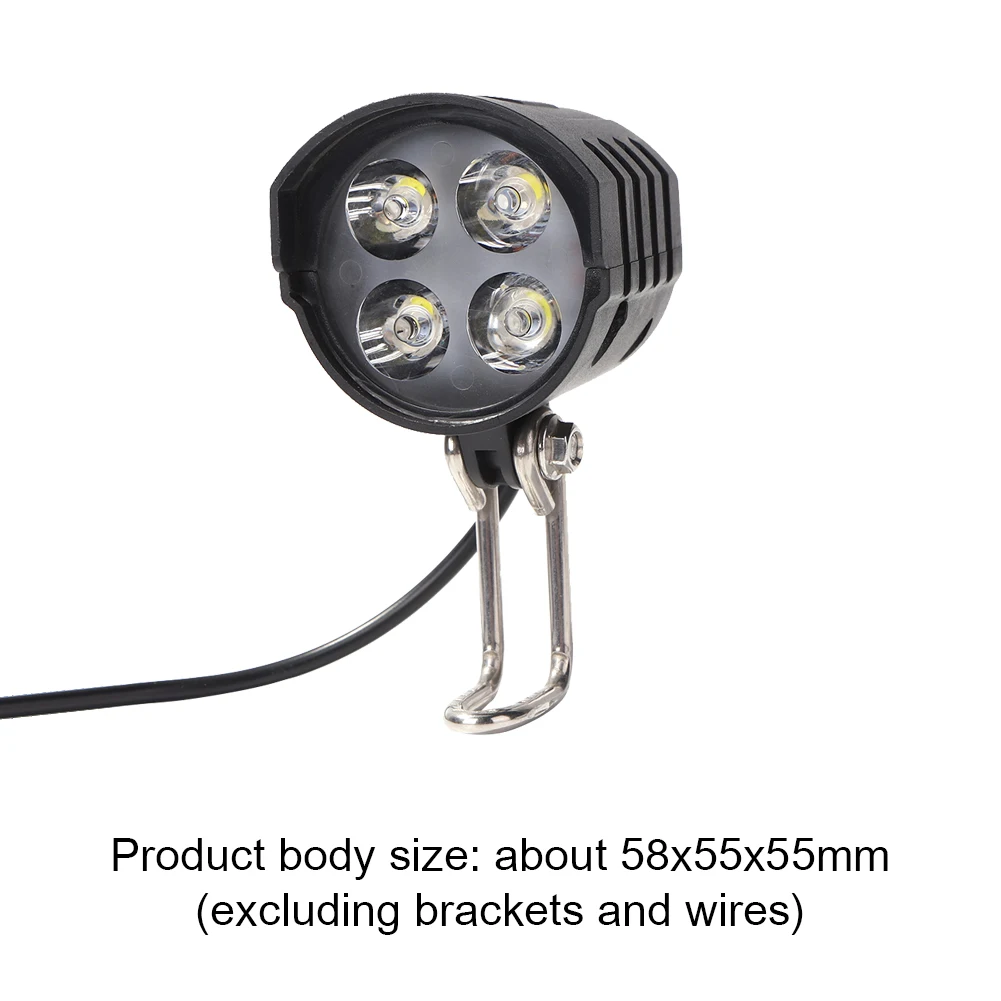 Electric Bike LED Headlight High Brightness Electric Scooter Lamp ABS Waterproof Headlight Bicycle Front Light Cycling Highlight