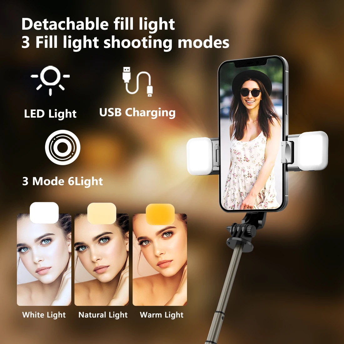 Selfie Stick Tripod 4 in 1 Wireless Remote Mini Extendable Monopod for Smartphone Xiaomi iPhone 13 14