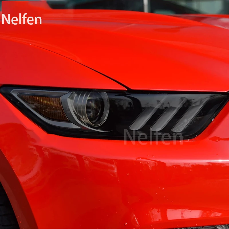 

For Mustang 2015-2017 Car Headlight Protective Film Vinyl Restoration Transparent Black TPU Sticker