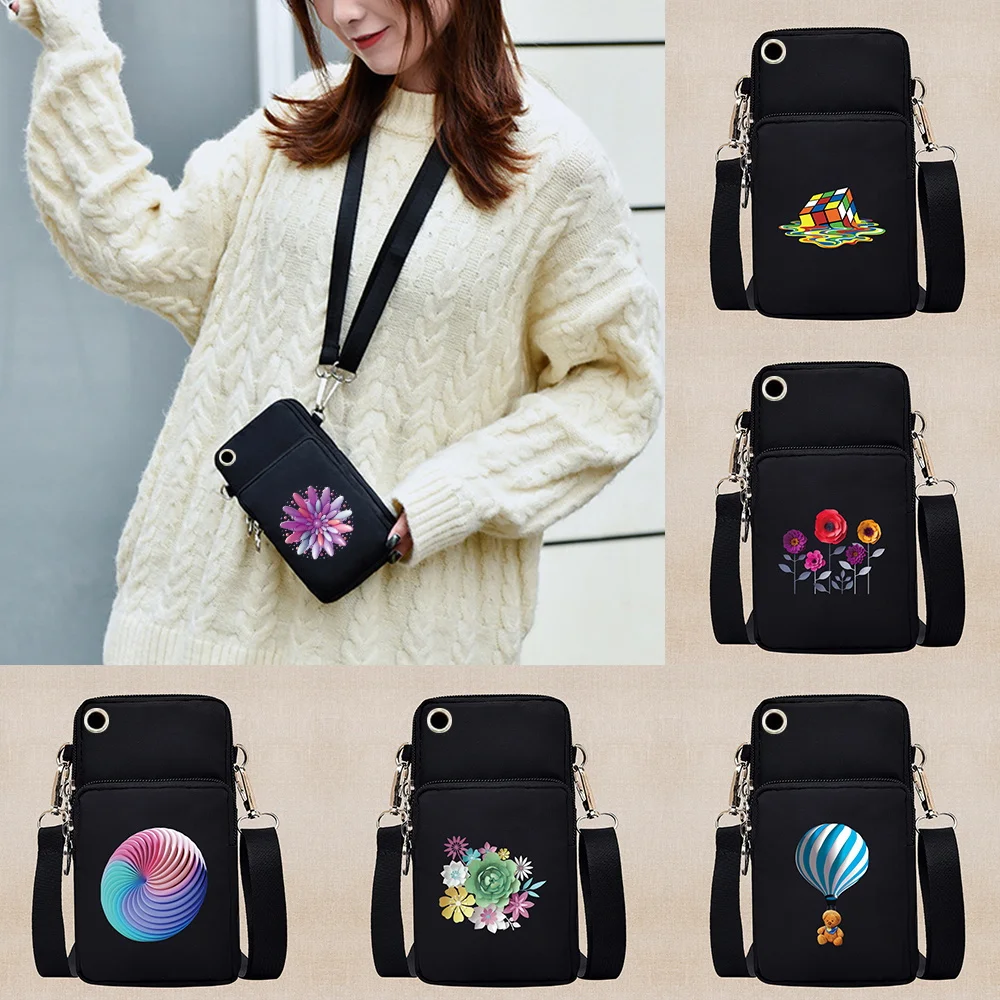

Pouch Wallet Sports Music Universal Mobile Phone Bag Crossbody Bags for Girls Fashion Shoulder Bag 3D Pattern for Samsung/iPhone