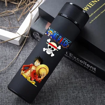 One Piece 304 Stainless Steel Thermos Cup Pattern Luffy Roronoa Zoro Action Figure High Capacity 500ML Drinking Water Bottle 2