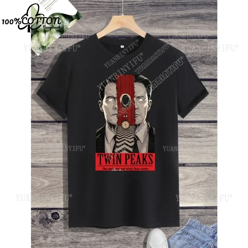 Classic Harajuku Twin Peaks Printed Unisex Cotton Shirt Loose T-shirt Top Short Sleeve O-neck Street Fashion Hot Product 3