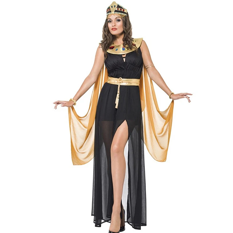 Halloween Women Sexy Fancy Party Dress Ancient Egypt Egyptian Pharaoh Cleopatra Queen Cosplay Costume Role Play Clothing