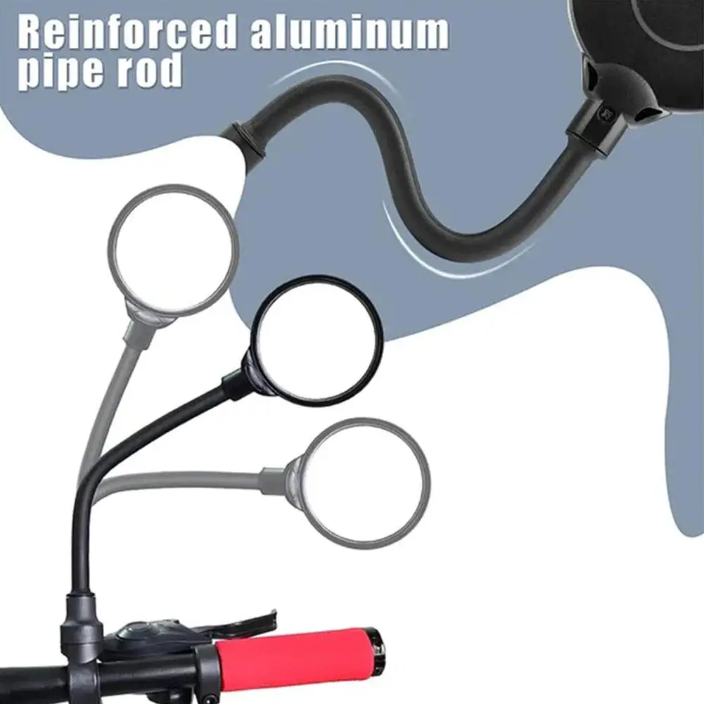 

1/2PCS Rotatable MTB Road Bike Motorcycle Bendable Long Handlebar Rearview Rearview Mirrors Mirrors Adjustable Hose Bicycle C5Q8