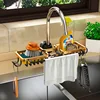 Kitchen Aluminum Sink Storage Rack Sponge Drain Holder Drainer Faucet Shelf Basket Towel Organizer Bathroom Accessories 1