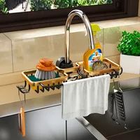 Kitchen Aluminum Sink Storage Rack Sponge Drain Holder Drainer Faucet Shelf Basket Towel Organizer Bathroom Accessories 1