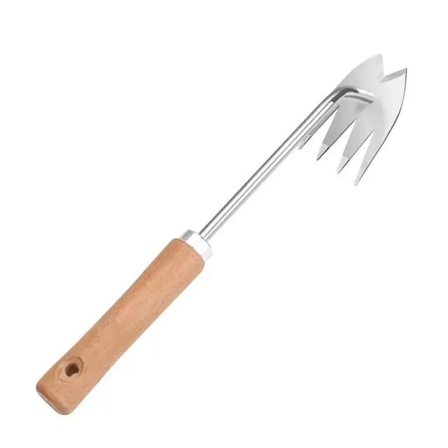 Gyomhúzó Kertész Szerszám Rozsdamentes Acél Fű Eltávolító 4 Fogakkal Kettős Célú Gyomi