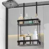 Bathroom Shelf Behind Door Multi-layer Baskets No Punching Required Hanging Towel Organizer Rack Wall Mounted Toiletries Rack 2
