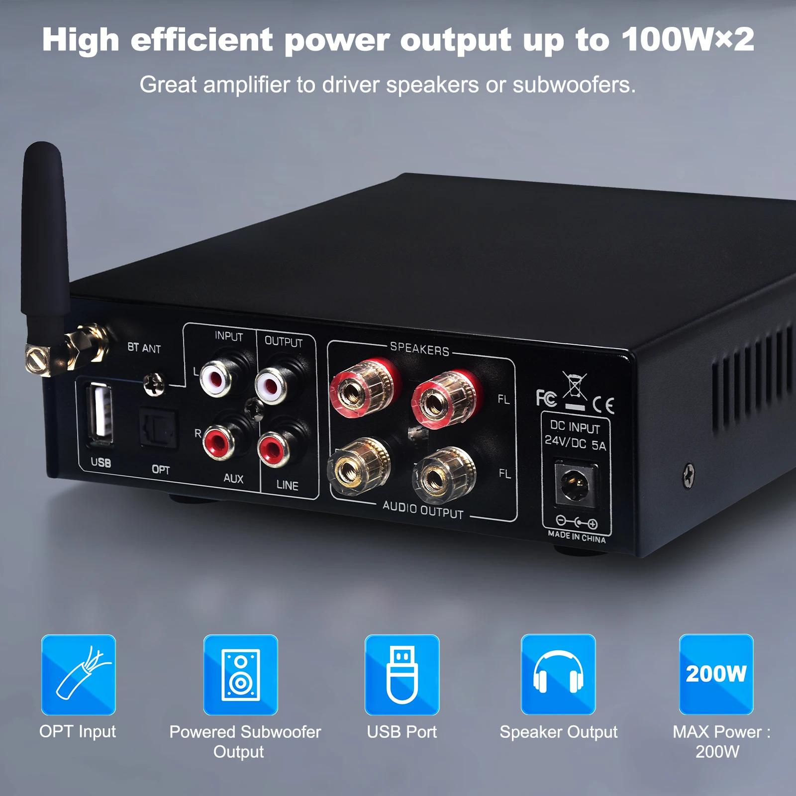 Sound Amplifier AK-3116 Audiophile Digital Power Amplifier 2PCS TPA3116 Chip Blu