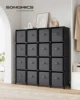 SONGMICS Cube Storage Organizer with Storage Boxes, Set of 16-Cube Organizer, 16 Collapsible Non-Woven Fabric Bins, Customizable 2