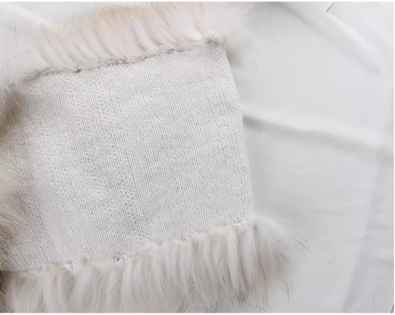 Neue Frauen Natürliche Fuchs Pelz Schal Schal Weibliche Warme Gestrickte Hohe Elastische Wraps Schulter Wärmer – Detail 16