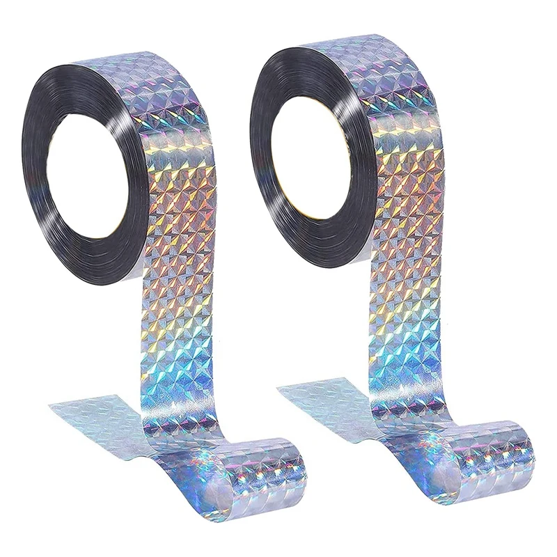 

HOT SALE 2 Pcs Bird Repellent Bird Tape For Deterrent,90 M X 2.4 Cm, Bird Repellent, Reflective Tape For Bird Repellent,Pigeon