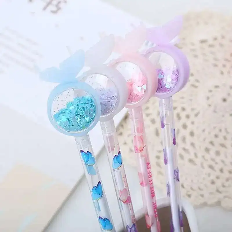 1-teiliges Lytwtw's Stationery Niedlicher Kawaii-Schmetterlings-Gelstift für Schule und Büro, kreativer, süßer, hübscher Stift
