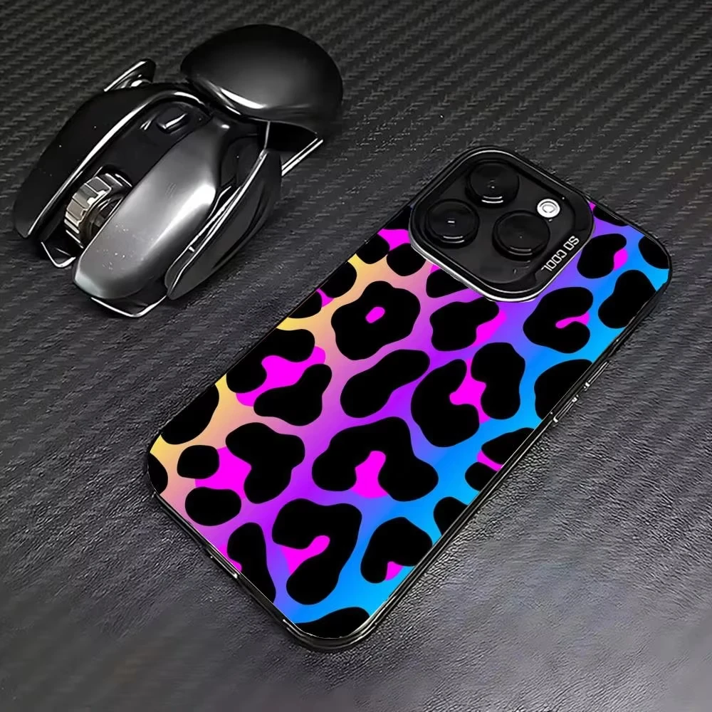 Personalisierte farbige Leopardenmuster-Handyhülle für iPhone 17 Pro Max 16E 15 Pro 14 13 12 11 Mini AIR XS XR XS 8Plus, stoßfest und