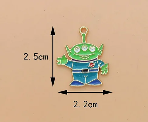 Set of 10 Gold Enamel Cartoon Charms for DIY Jewelry and Crafts