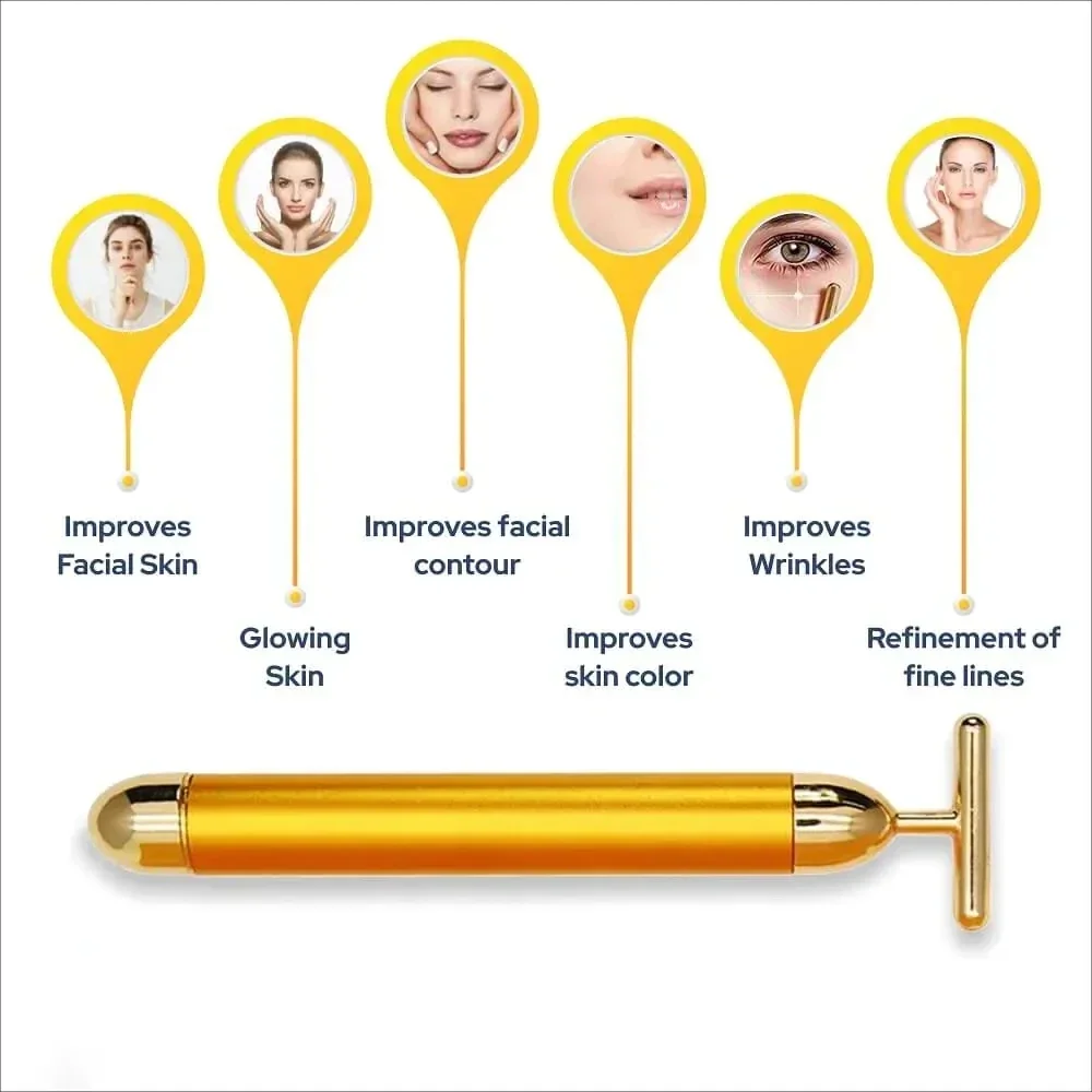 Facial Beauty Bar Energy Vibration Face-lift Tightening Wrinkle Remover Massage Bar Skin Tightening T-shaped Face Massage Stick