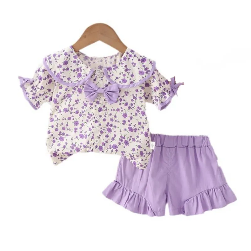 

New Summer Fashion Baby Clothes Suit Children Girls Shirt Shorts 2Pcs/Set Toddler Clothing Infant Casual Costume Kids Tracksuits
