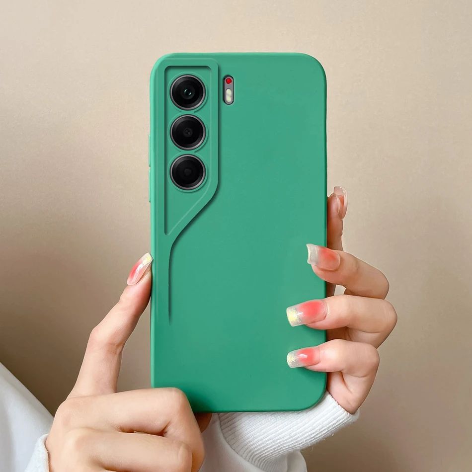 Soft Liquid Silicone Anti-Drop Phone Back Cover - Simple Design