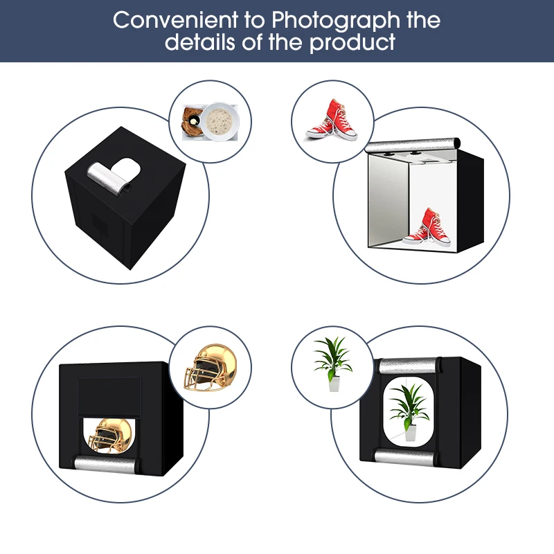 Big Size 100/120/160/200cm Photo Studio Kits Professional Photo Light 95 CRI 5500K Box For Photography With 3 Background Tent