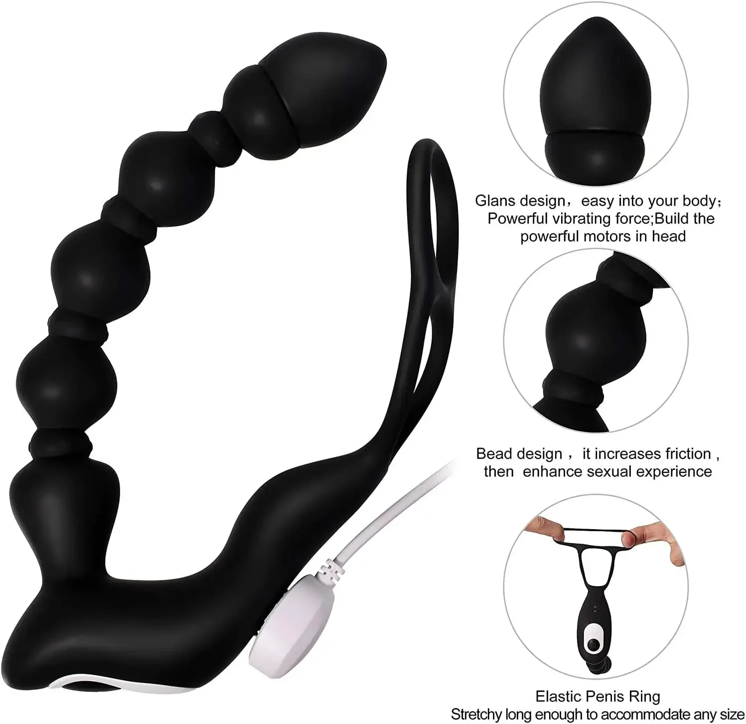 Vibrador Massageador Anal - Chicote De Dragão - Dupla Trava