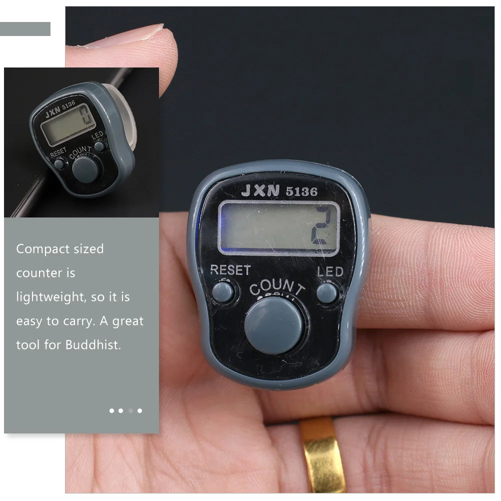 

2 Pcs Digital Counter Finger Chanting Buddha Counters Hand Tally Handheld Electronic Small
