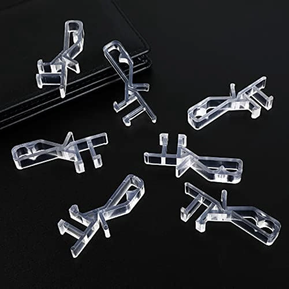 Hidden Channel Valance Clips, 1-7/8Inch Clear Plastic Valance Clips for the with a Groove in the Back ( 24Pcs )