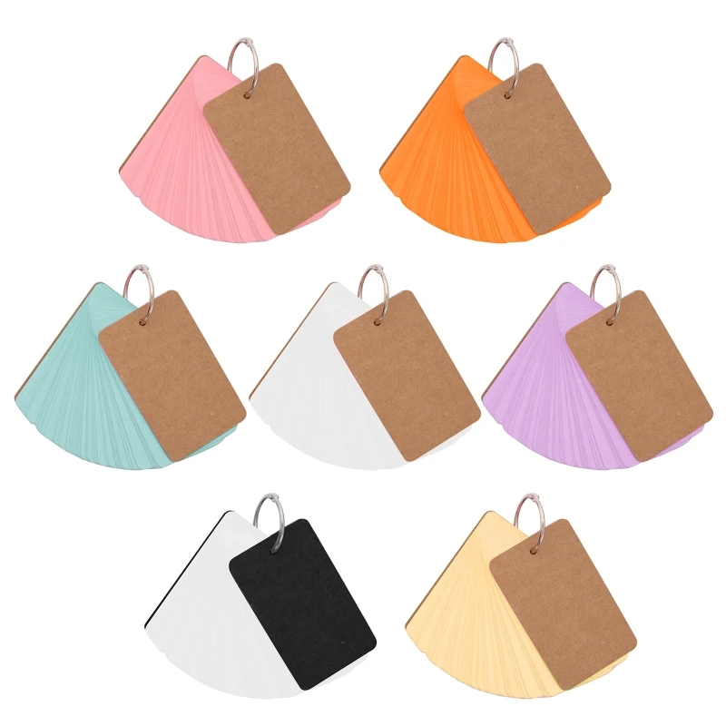 

100 листов, тяжелые индексные карты, без рисунка, карта для записей, «сделай сам», книга для записей, карта сообщений с свободным кольцом-листком, школьные принадлежности 85DD