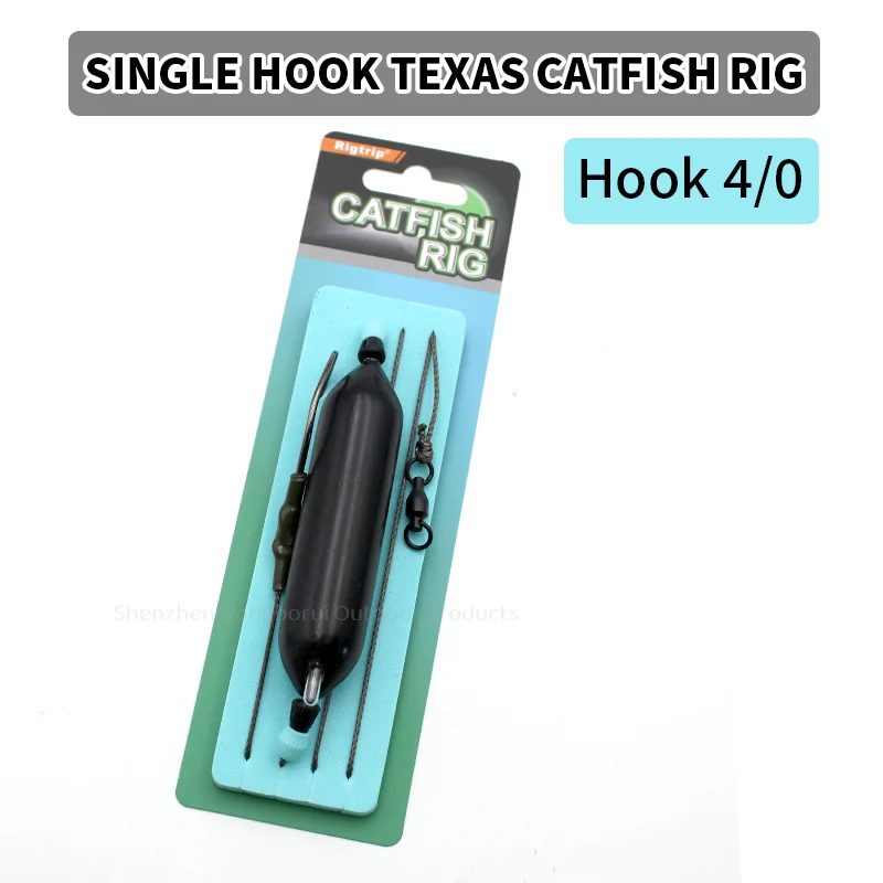 1 Stück 100cm/220lb Welsangel-Rig mit Einzelhaken, Texas Catfishing Rig Haken 4/0 6/0 8/0 Angelzubehör und -ausrüstung – Detail 7