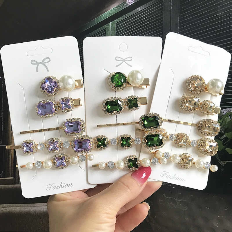 2026 Trendige Strass-Perlen-Haarspangen-Set Vintage Kristall-Haarnadeln für Frauen und Mädchen Süße Haarspangen Haaraccessoires – Detail 3