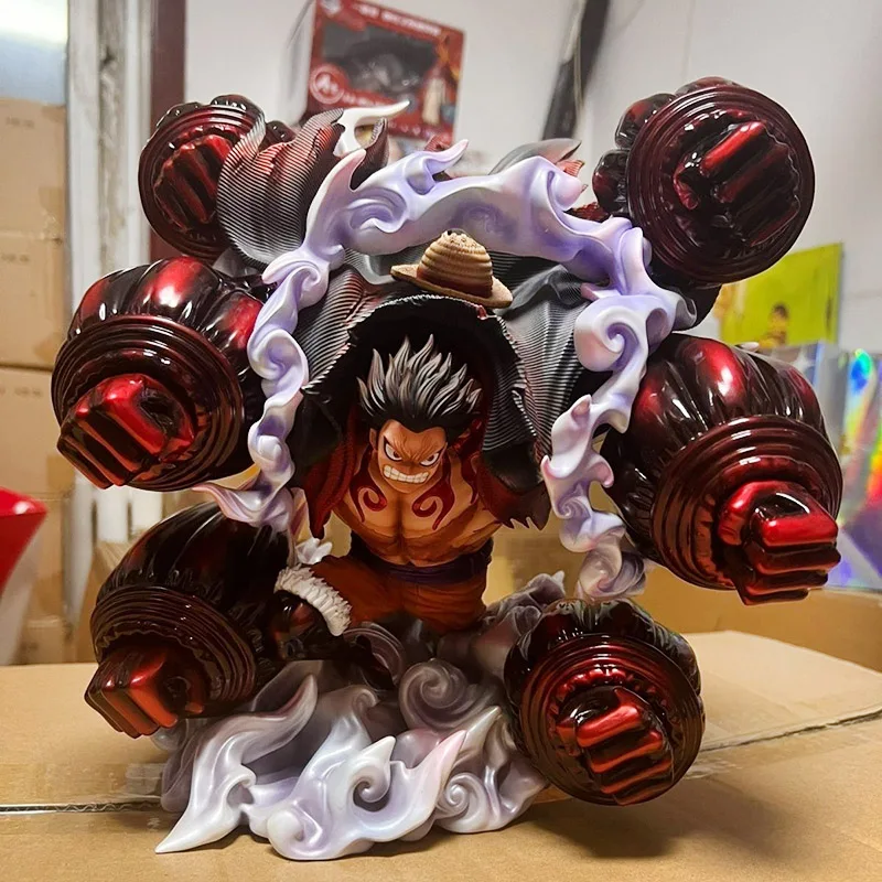 Anime Monkey D Luffy Figuras, One Piece, One Piece Luffy Gear 4 Action Figure, Pintura do Céu, PVC Estátua, Modelo de Coleção Brinquedos, Decoração Presente